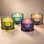 Spaas Geurkaarsen Geschenkset – 7,5 cm – 4-delig – 4 Geuren – Kaarsen in Glas