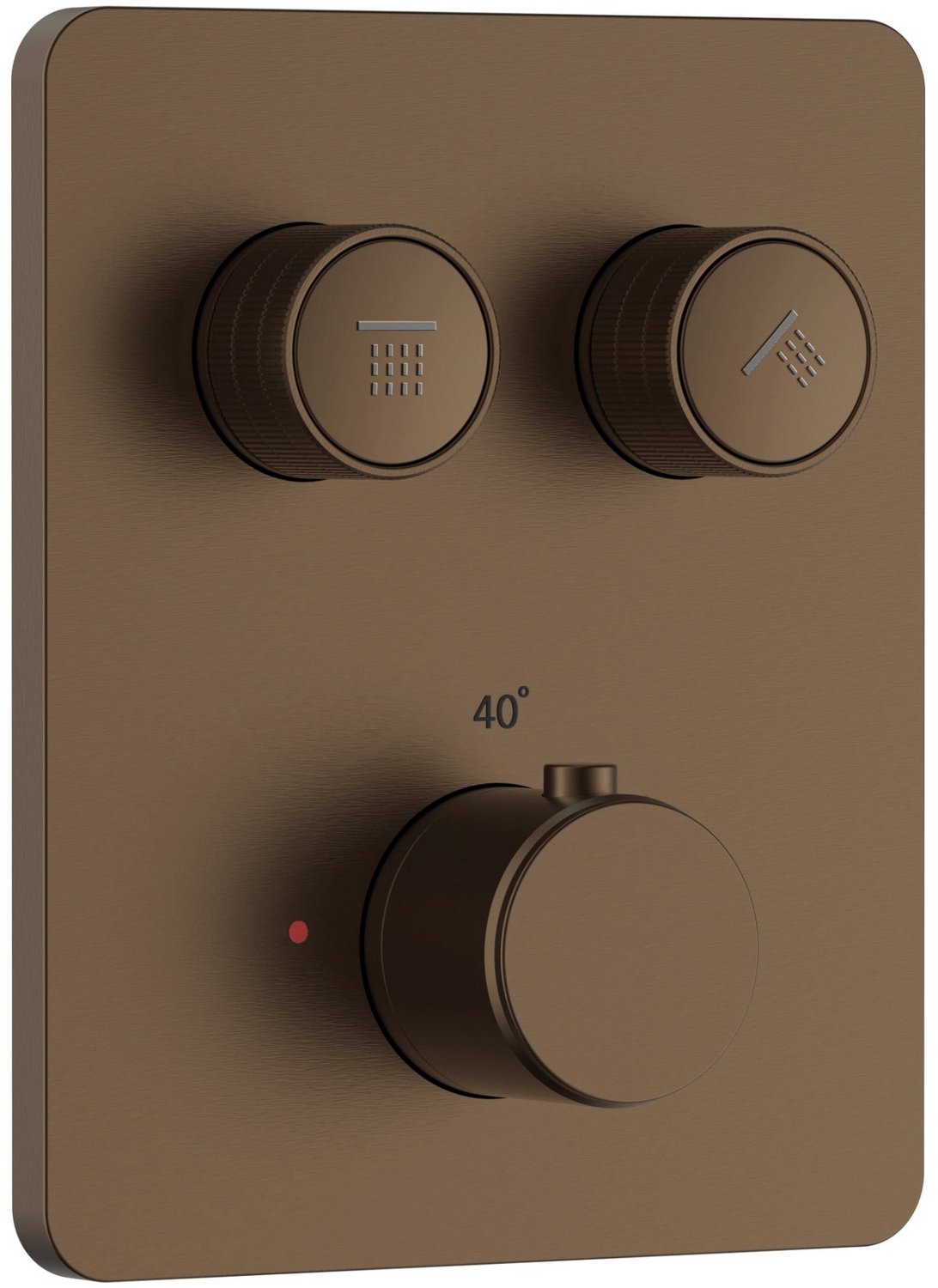 STRIA Inbouw Thermostatische Douchemengkraan 2-weg - 170x140mm - Geborsteld bruin brons