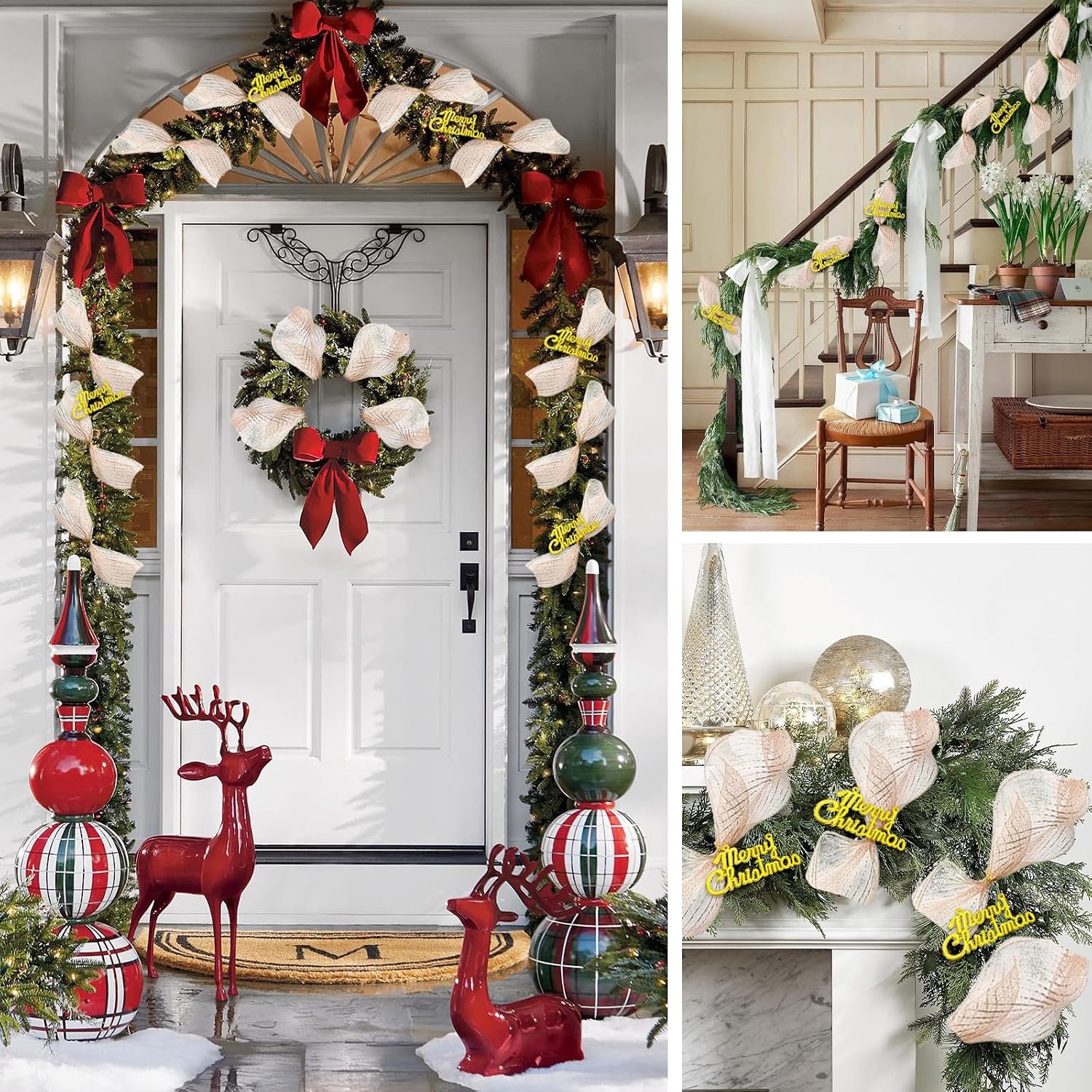 Kerstlint - 25 cm * 9,1 m - DIY kerstboom mesh rol scène lay-out - mesh lint - Kerstdecoratie - Kerst mesh lint rol - feestdecoratie - mesh lintrol - vaak gebruikt voor het versieren van slingers, kerstbomen en geschenkverpakkingen - Rose goud – foto 3