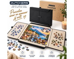 Dutchers® Puzzeltafel - Draagbaar puzzelbord voor 1000 stukjes - Puzzelplank - Puzzelmat inklapbaar - Puzzelkoffer - Portapuzzle - Puzzelmap - Grijs