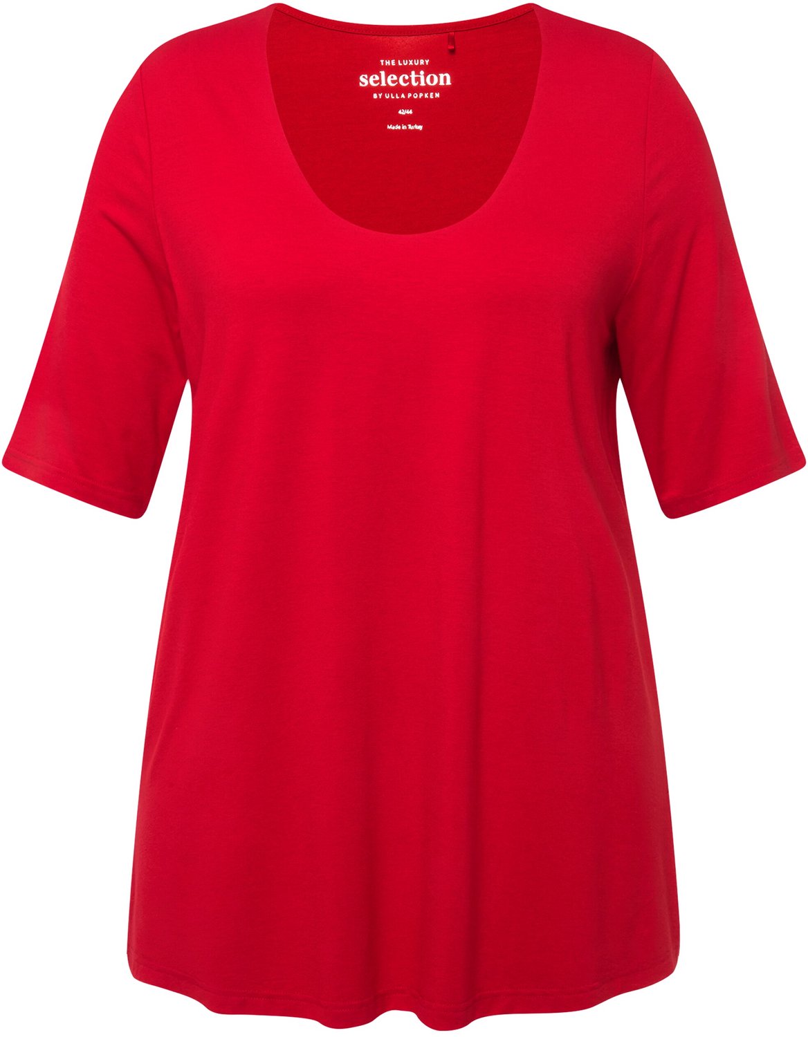 Ulla Popken - Dames - shirt korte mouwen dubbele laag - Salsa - Maat 50+