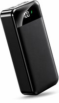 Intra Living Powerbank 30.000 mAh – Snellader 22.5W – 6 Poorten – Noodpakket – LED Display – Zaklamp - Geschikt voor Telefoon, Tablet – NL Handleiding