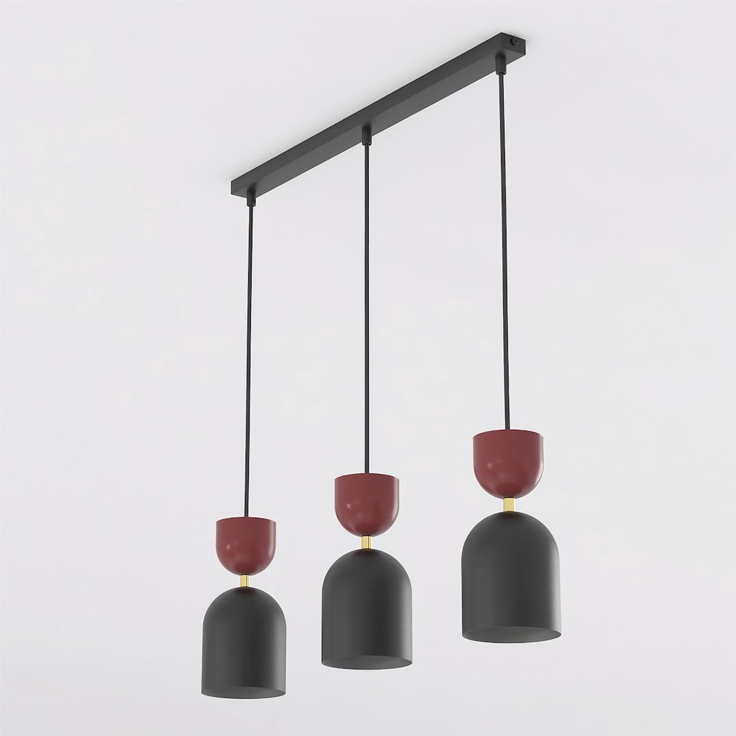 Emibig GAUDI 3 BLACK BURGUNDY - Moderne hanglamp voor sfeervolle verlichting
