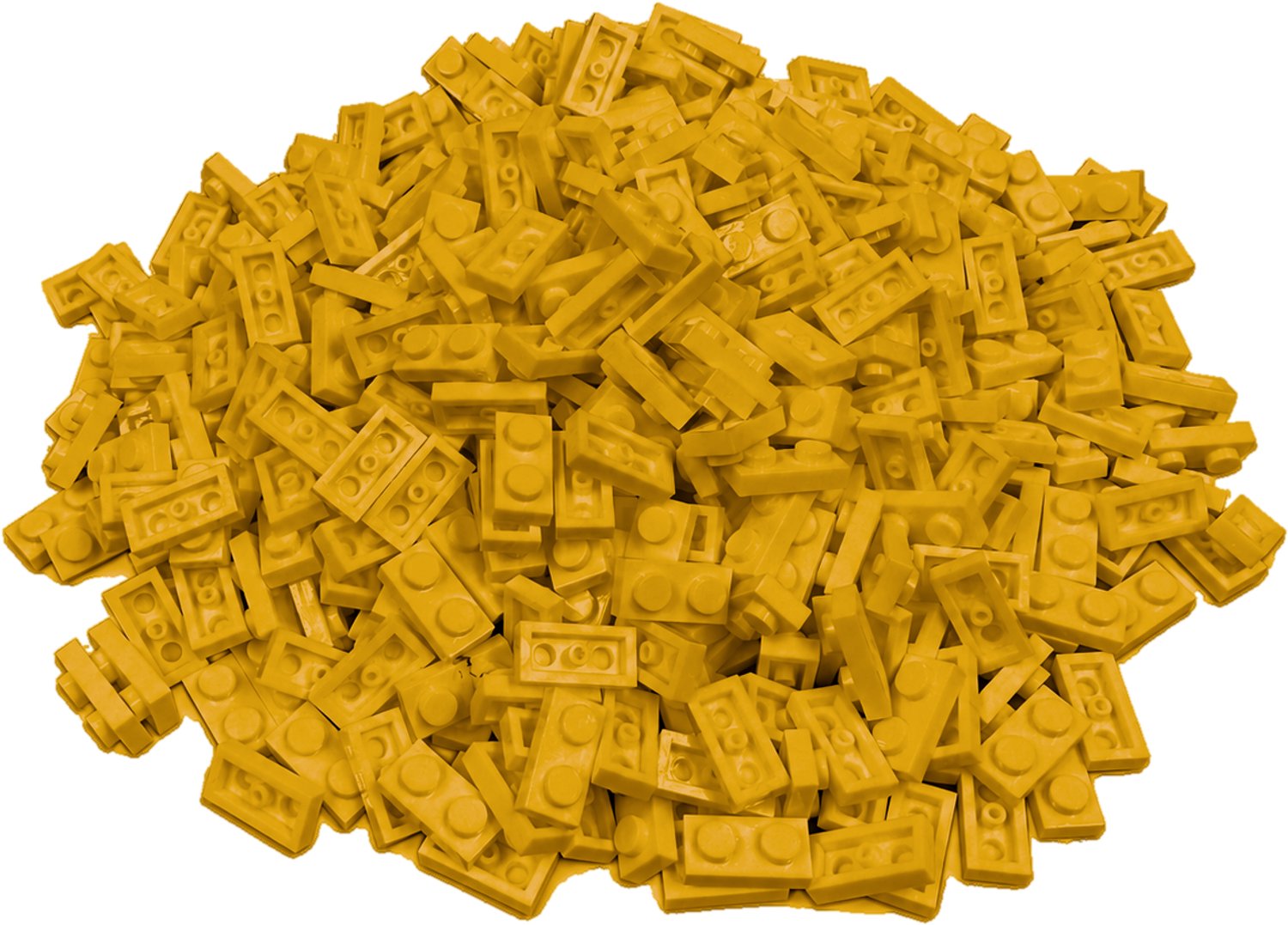 300 Bouwstenen 1x2 plate | Geel | Compatibel met Lego Classic | Keuze uit vele kleuren | SmallBricks