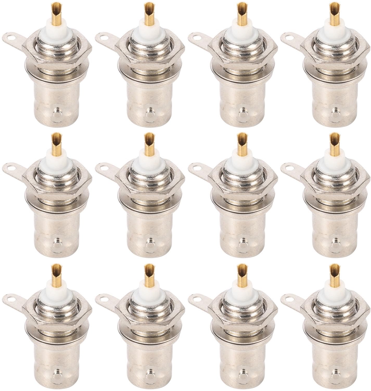 BNC Chassisdeel - 12 Stuks - Voor Paneelmontage - Soldeeradapter voor RG58 RG59 RG6 Coaxkabel