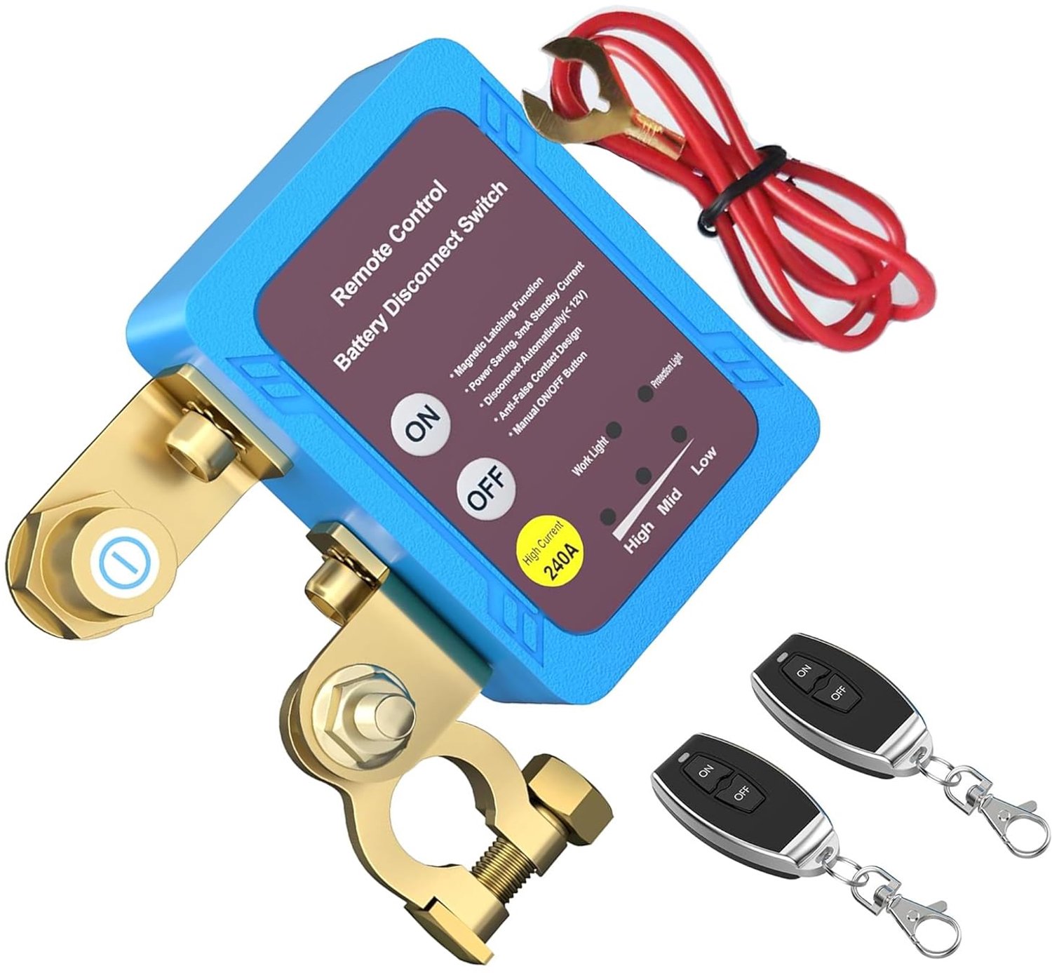 Draadloze scheidingsschakelaar 12 V - 240 A - anti-diefstal - batterijbeschermer voor auto, camper, boot - Vemera