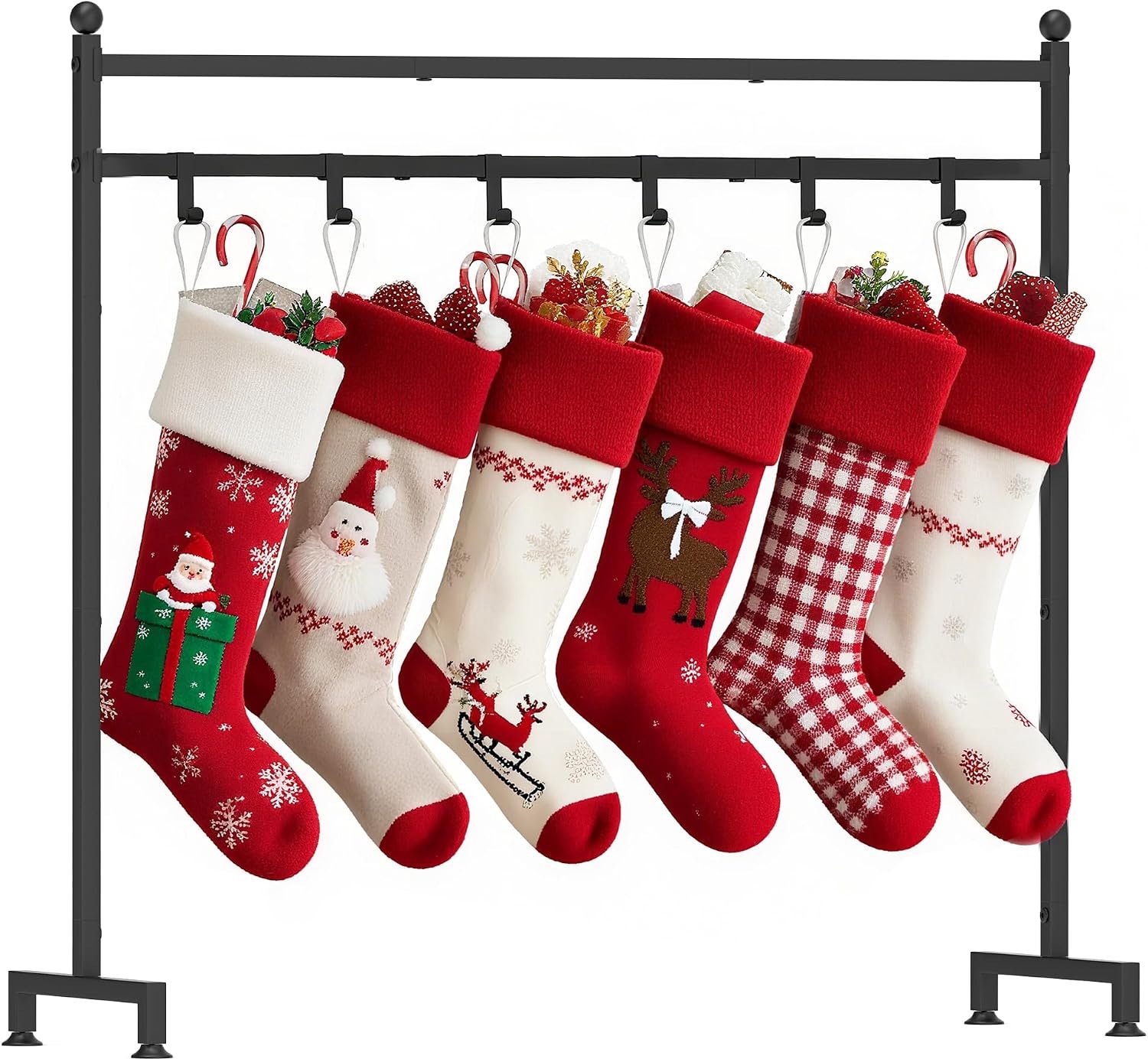 Kerstkoushouderstandaard 8 haken - zware metalen houder - vloer display - perfecte stabiliteit - Vemera