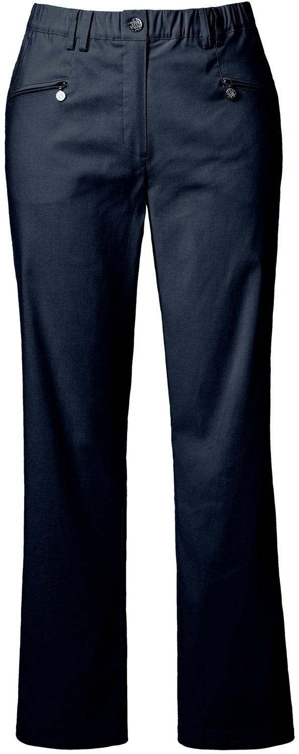 Ulla Popken - Dames - Bengalin-broek Mary thermo-functie comfortabele tailleband - Marine - Maat 22