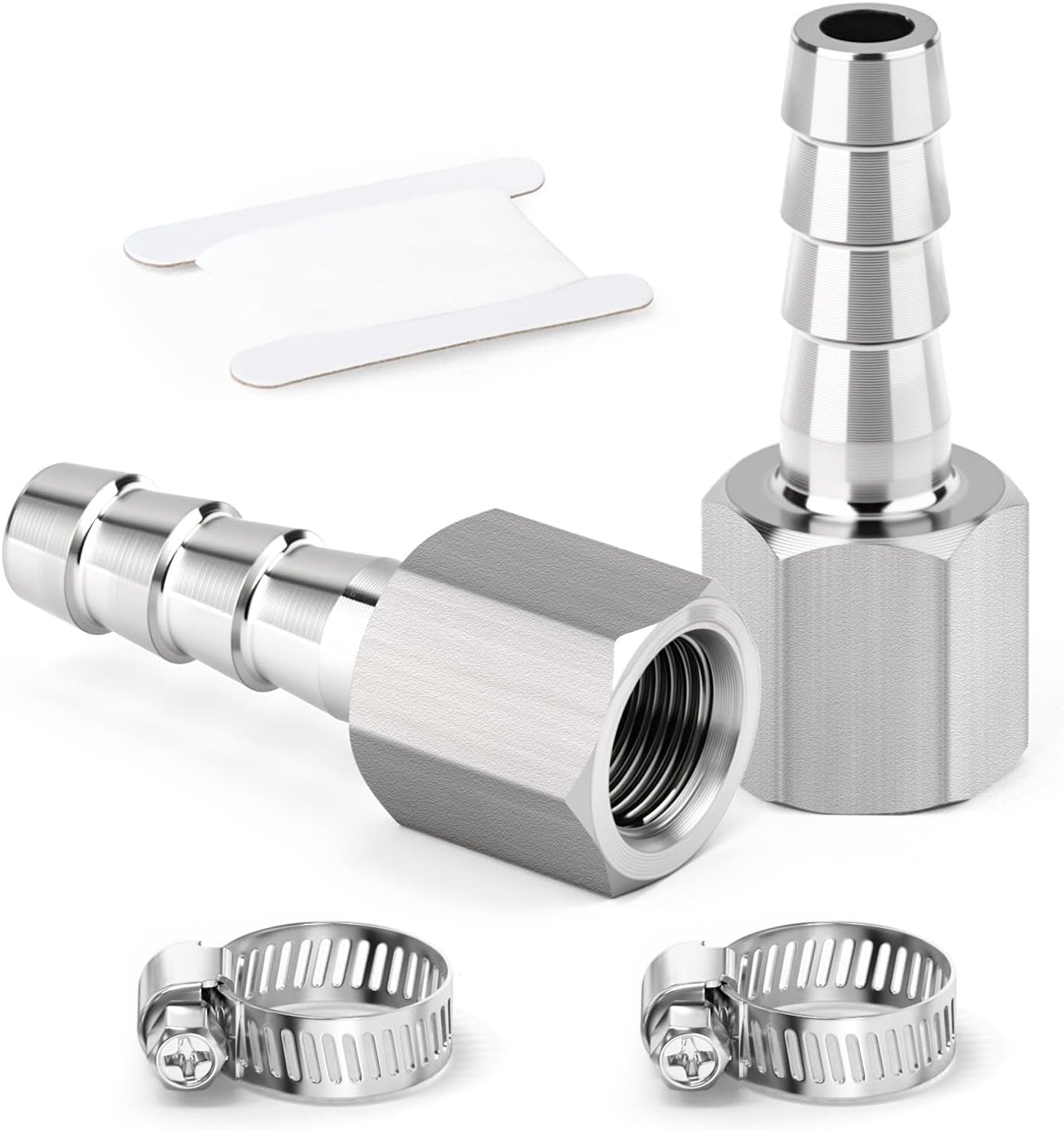 Slangtule koppelingen 6 mm - 1/8" BSP binnendraad - 304 roestvrij staal - stevige lekvrije verbinding - 2 stuks - ServiceTopper