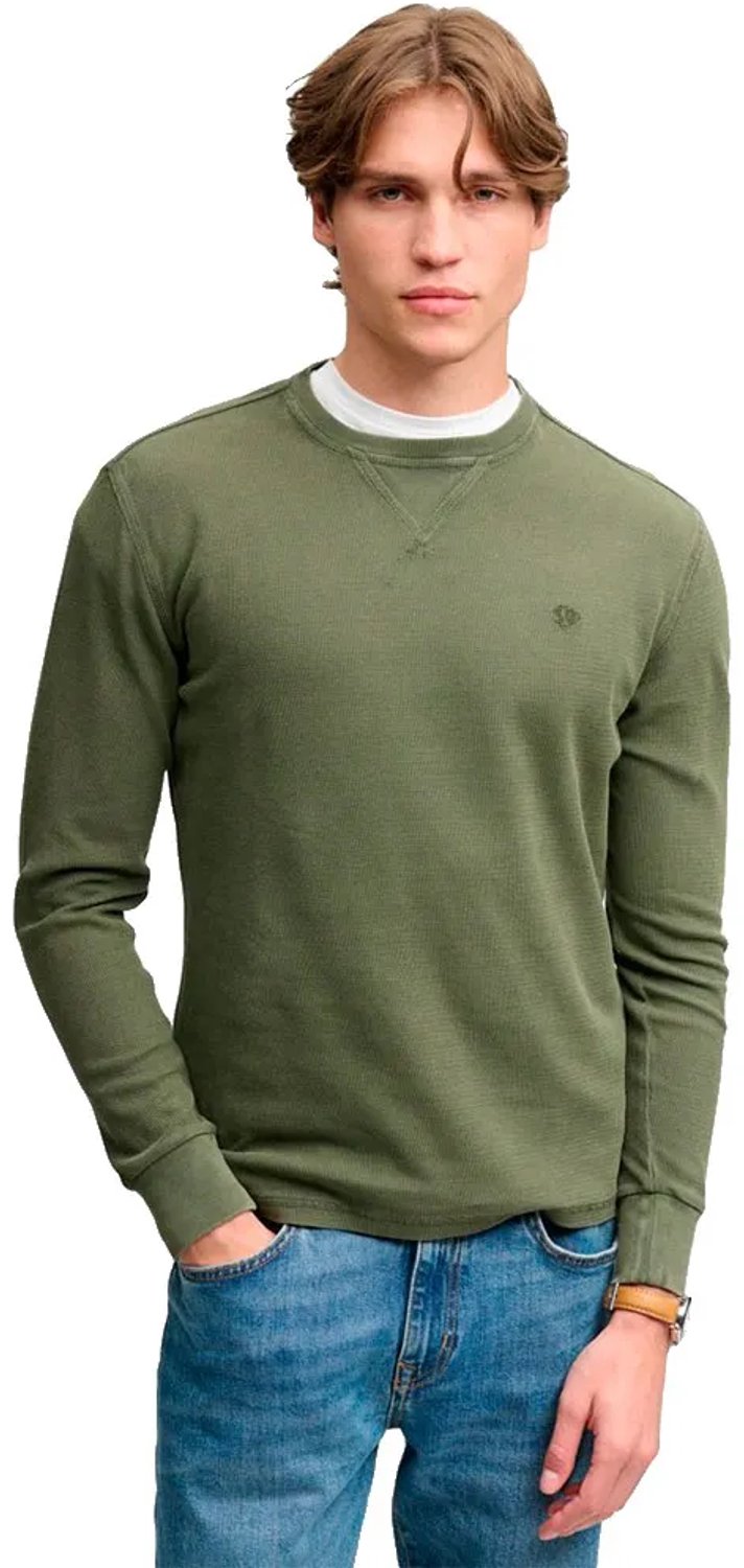 Superdry Klassieke Heavy Textured Top Heren Tops Groen