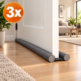 Bensom GS Tochtstopper deur - Tochtrol voor deur - tochtstrip voor deur - Dubbele tochtrol 95cm - Grijs - 3 stuks