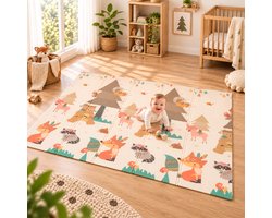 Speelmat - Inclusief Luxe Opbergtas - Dubbelzijdig - Speelkleed - Speelmat Baby - Speelkleed Baby - Speelmat Foam - 150 x 200 cm - Opvouwbaar - Beige - Baby Speelgoed 6 maanden - Baby cadeau - Kraamcadeau
