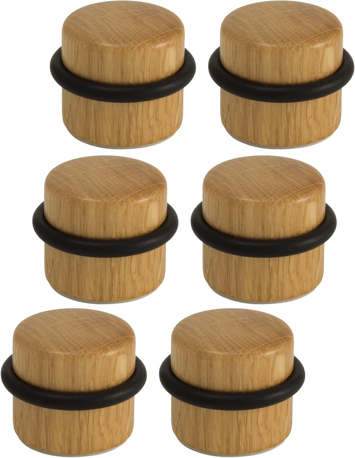 Deurstopper voor de vloer - 3,1 x 2,9 cm - eikenhout - eenvoudig te installeren - Vemera