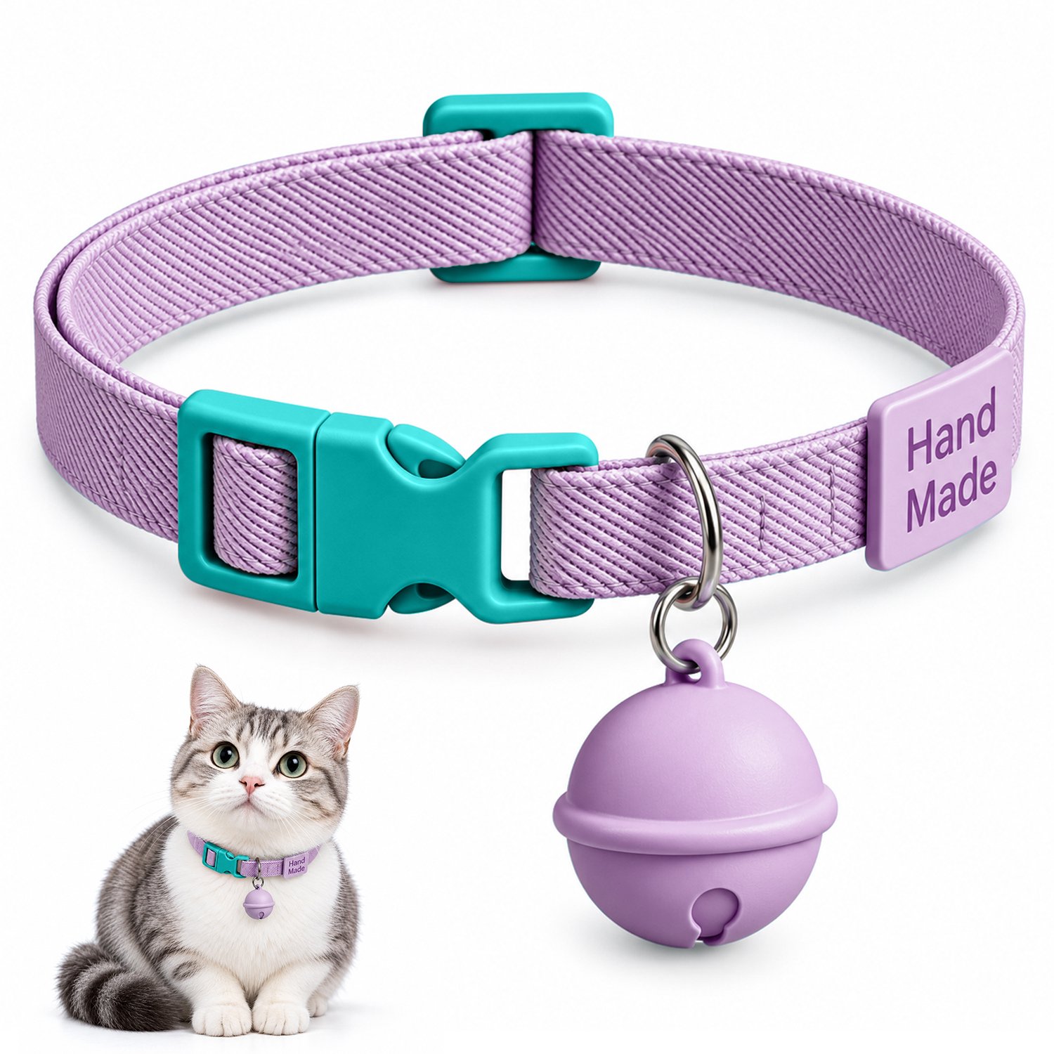 Huisdiertracker met halsband - locatiezoeker voor honden en katten - draadloze tracker zonder abonnement - geschikt voor kleine huisdieren(Paars)
