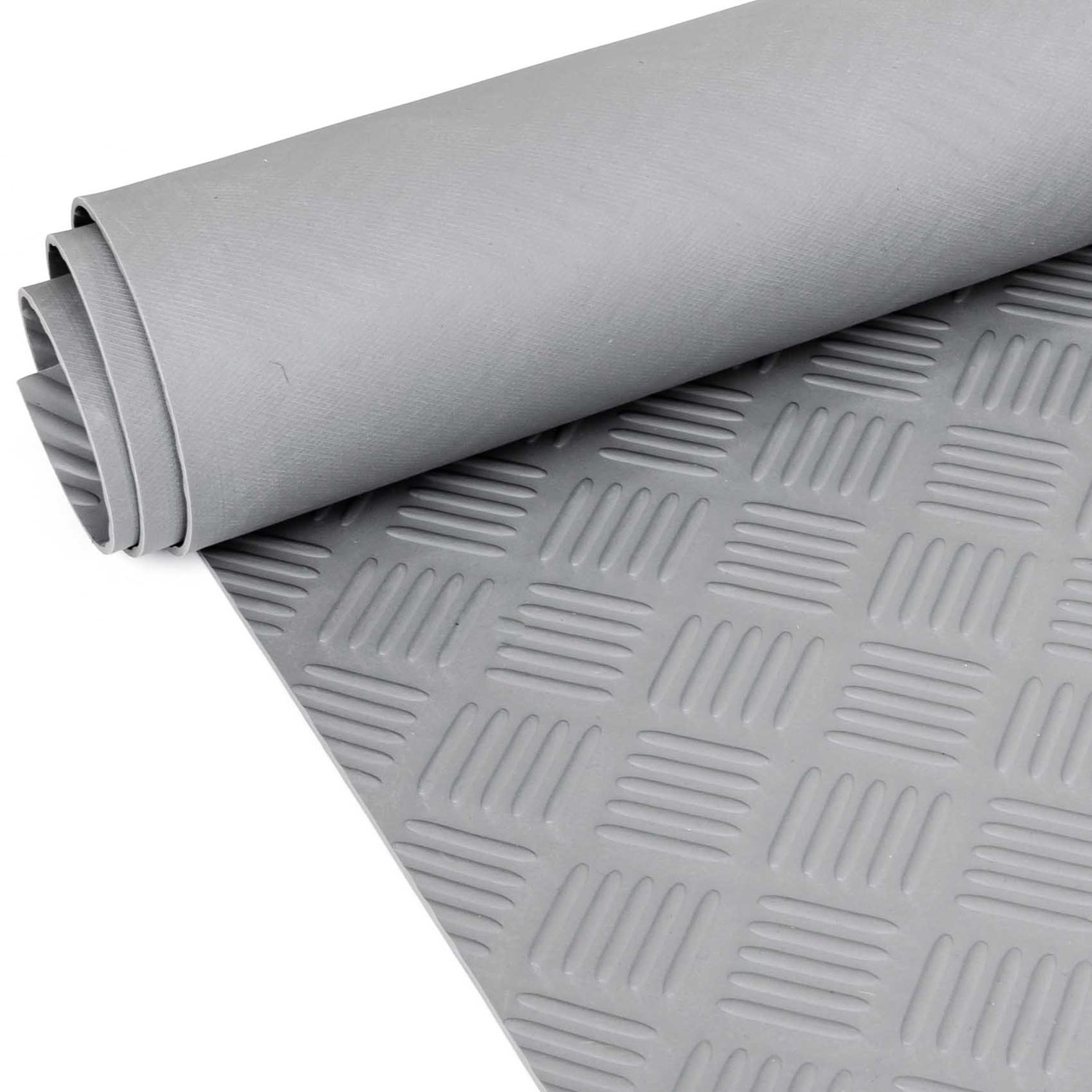 ANRO Rubberen Mat Traanplaat Grijs 100x50cm – TPE Geurarm 3 mm Antislip Werkplaatsvloer Garagemat