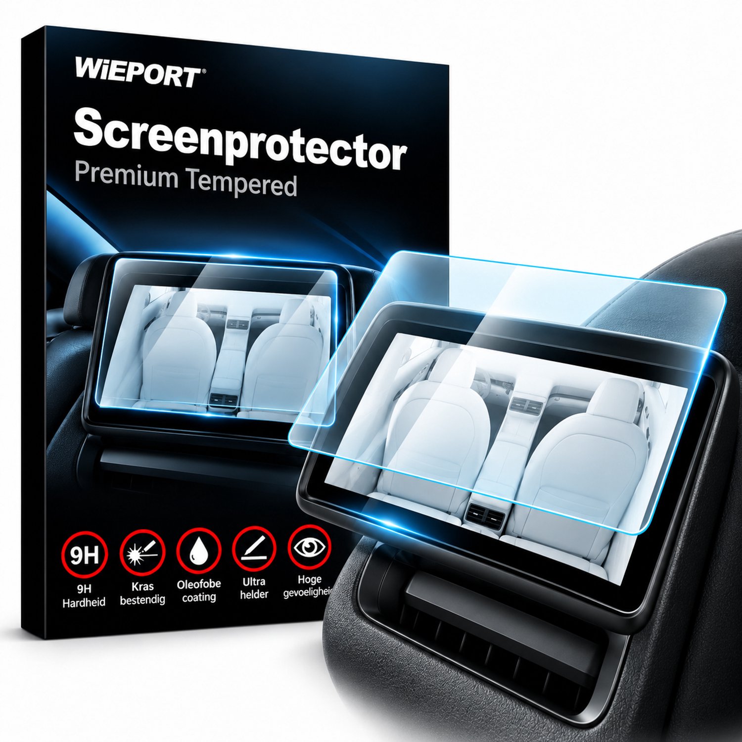 Wieport Screenprotector Beeldscherm Achterkant - Geschikt voor Model 3 / Model Y Highland (2024+)