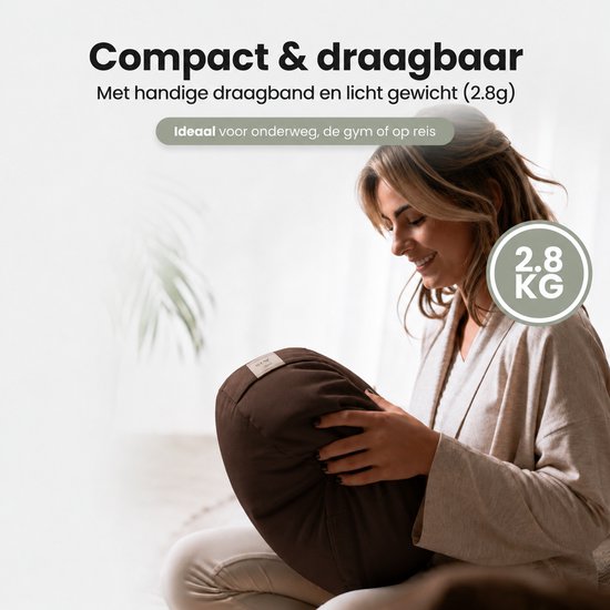 Ryce® MeditatieKussen - Yoga - Katoen - Boekweit - Bruin — afbeelding 4