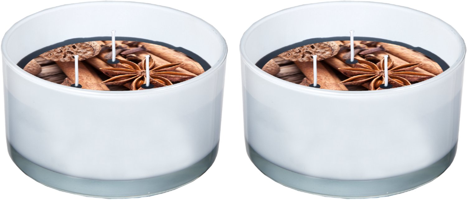 SPAAS Geurkaars 3-wiek - Festive Spices - Ø13.8cm - circa 28u - 2 kaarsen Zwart