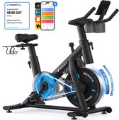 MERACH Hometrainer fiets - 16 Niveaus Weerstandsysteem Fitness Fiets - Met Trainings APP - LED-scherm - Trainingscomputer - Met tablethouder 2 Bekerhouders - Compatibel met Zwift & Kinomap - Max 135KG gebruikersgewicht en tot 1.95m