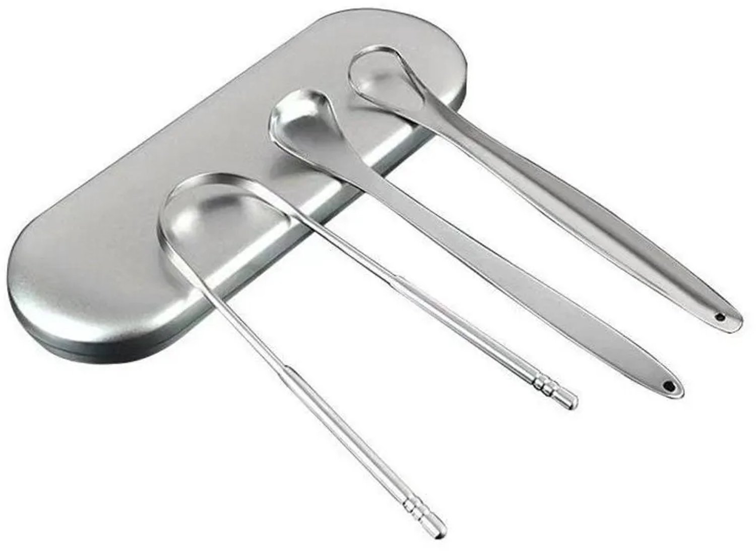 Professionele tongschraper – 3-in-1 set – Roestvrijstalen tongreiniger – Mondverzorging – Tongborstel – Mondhygiëne