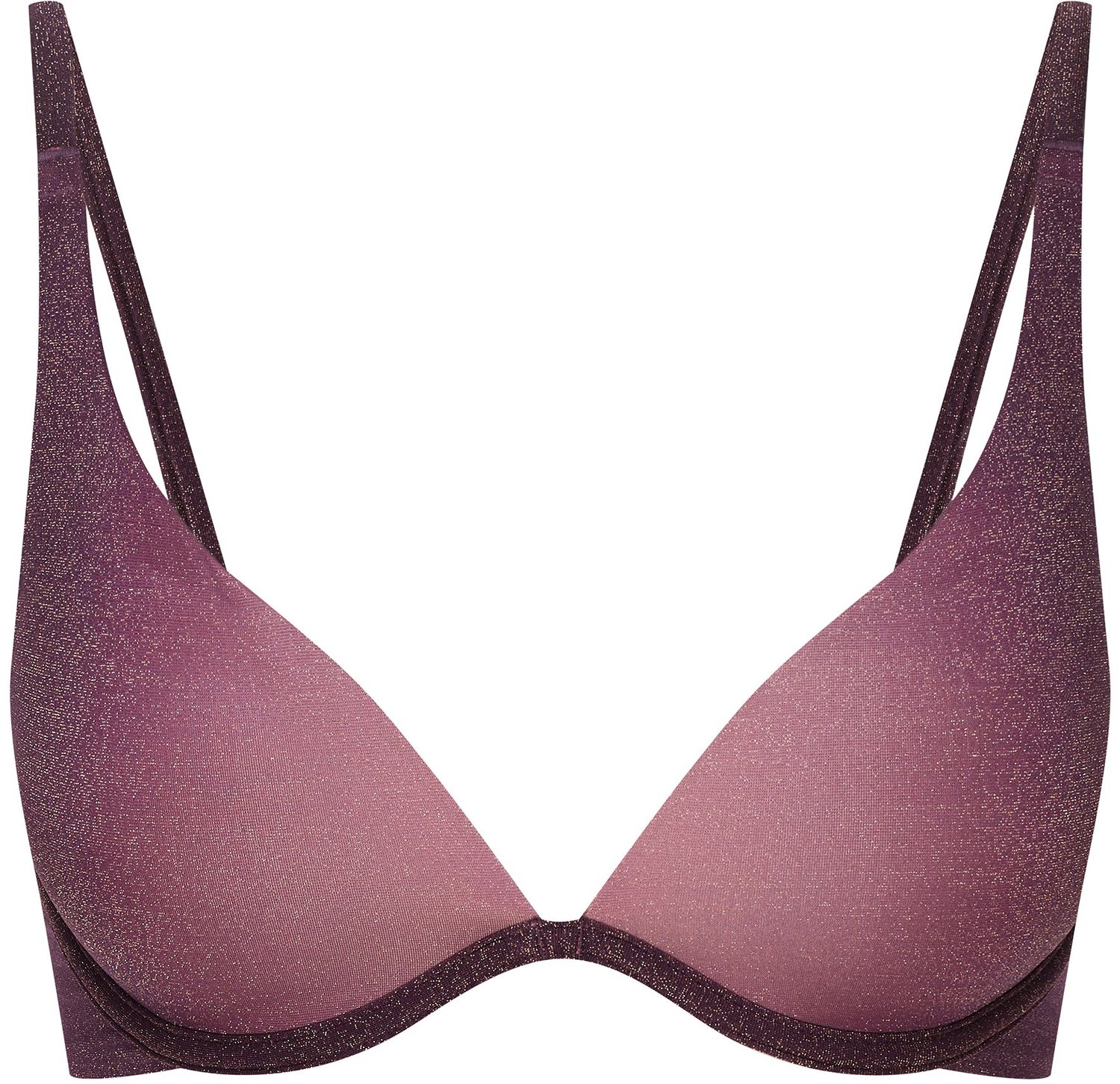 ESOTIQ Zenith - Bikinitop - Voorgevormde cups - Glanzende metallic stof - Mauve-roze kleurverloop Mauve;Roze;Paars