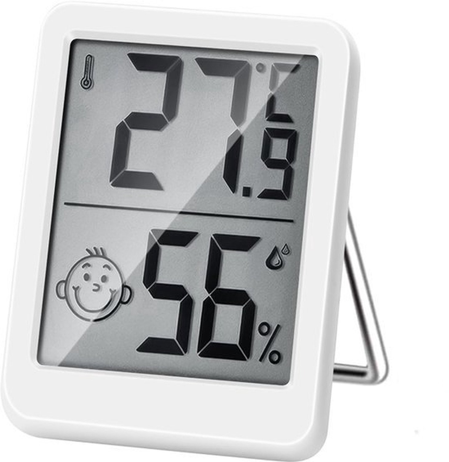 Zeer Nauwkeurige Digitale Thermometer - Binnenthermometer - Hygrometer - Vochtigheidsindicator Met Groot Scherm En Thermometer - Perfect Voor Het Bewaken Van Huizen En Babykamers - Wit