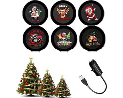 Kerst Projector - 6 Verwisselbare Films - Mini Feestelijke Projector - Projectorlamp - 360° verstelbare - USB - plug-and-play - Voor Slaapkamer, Auto en Kinderkamer