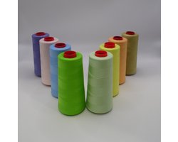 Cucirini Tre Piu Naaimachine overlock garen 6 stuks PastelKleuren lockgaren lockmachine draad 5000 Yards Grote klos cone