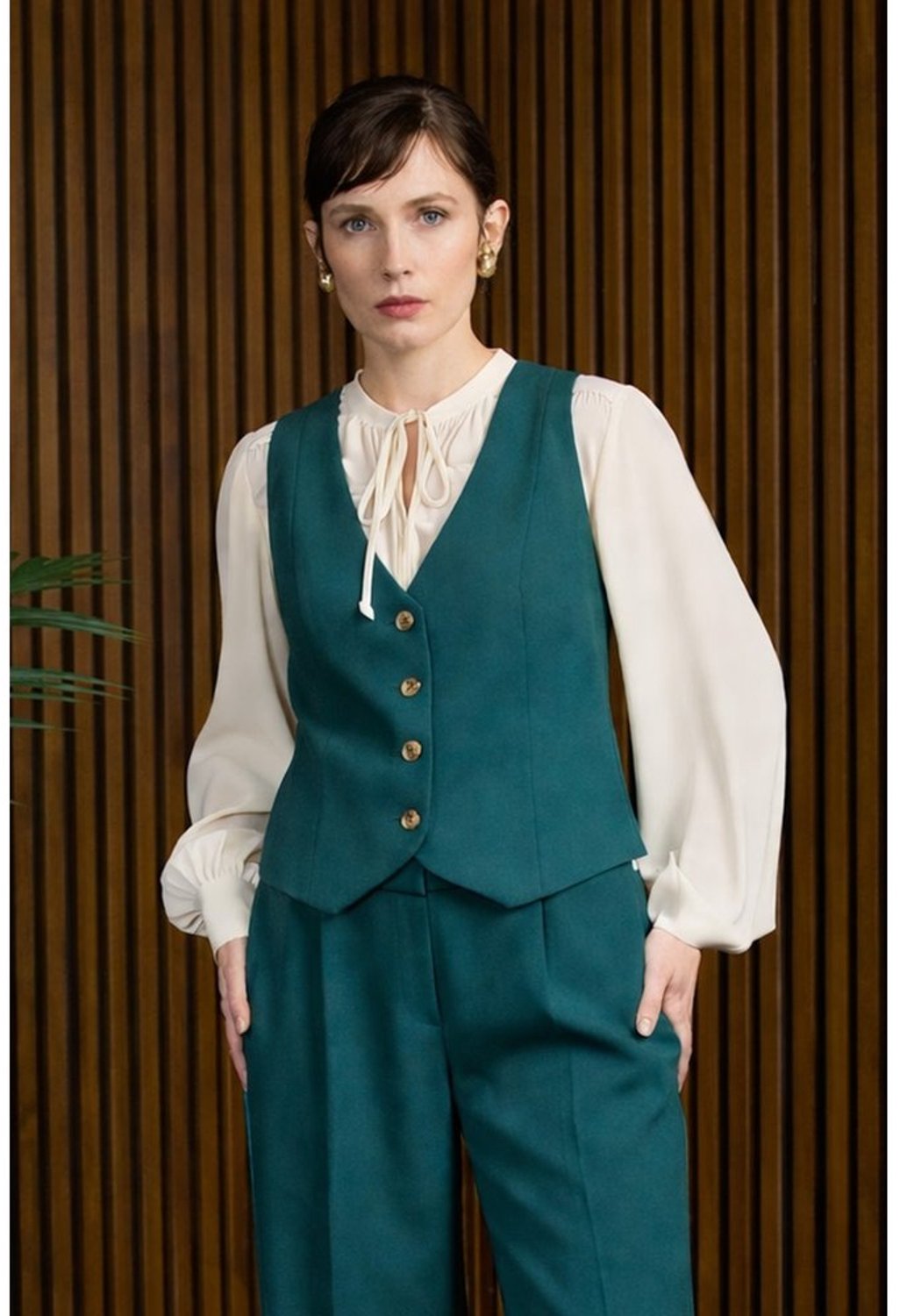 Banned - Selma Dames gilet - L - Groen