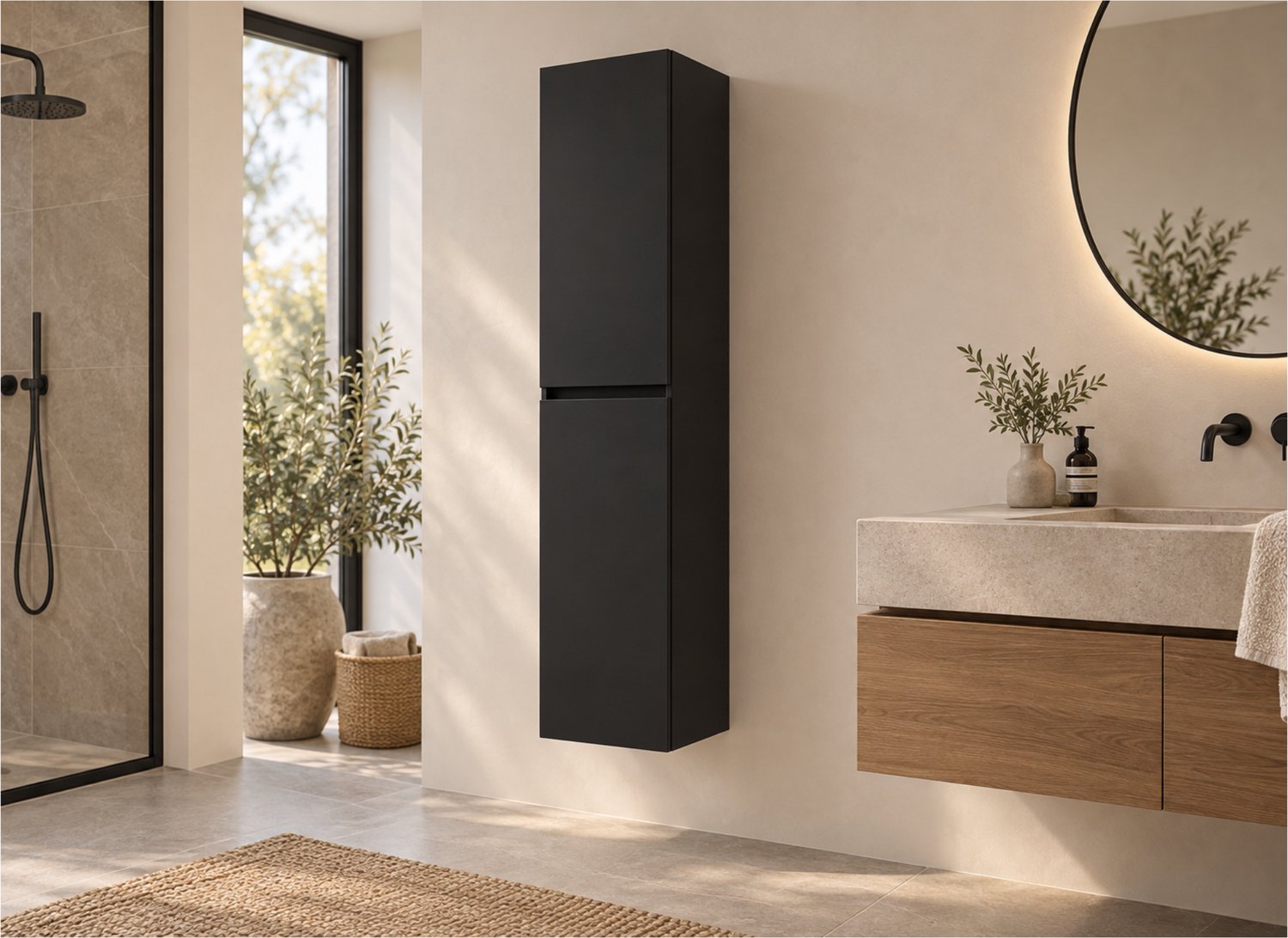 Wiesbaden Alvara Kolomkast - 160x35x35cm - Mat Zwart