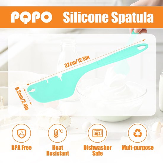 Siliconen Spatelset Handmixer - Mintgroen 12 Zoll - 2 Stuks - Vaatwasmachinebestendig - Ovaal Vorm - Accessoires Voor Keukenmachines — afbeelding 2