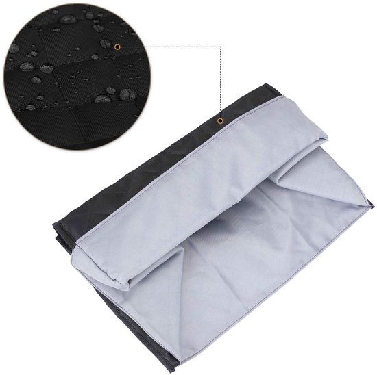 Stofhoes voor keukenmachine en extra accessoires (geschikt voor 4,3 l en 4,8 l keukenmachine), zwart gewatteerd — afbeelding 3