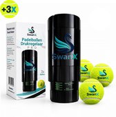 SwanX® Padelballen Drukregelaar - voor Padel & Tennisballen - Professionele Druk 10 tot 14 PSI - Incl. 3 Premium Padel Ballen van 50% Wolvilt - Ball Pressurizer - Padel & Tennis Bal Accessoires