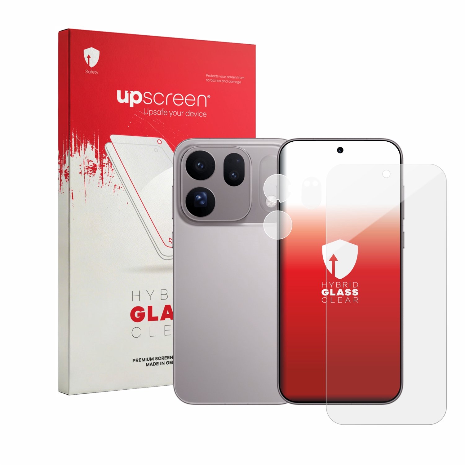 upscreen - Screenprotector voor Oppo Find X10 (Voor+Camera) - Folie Beschermfolie Beschermglas transparant