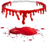 Halloween Bloed Choker - Druipend Bloed Halsketting - Realistisch Bloedeffect - Horror Choker - Halloween Kostuum Accessoire - Vampier, Zombie & Demon