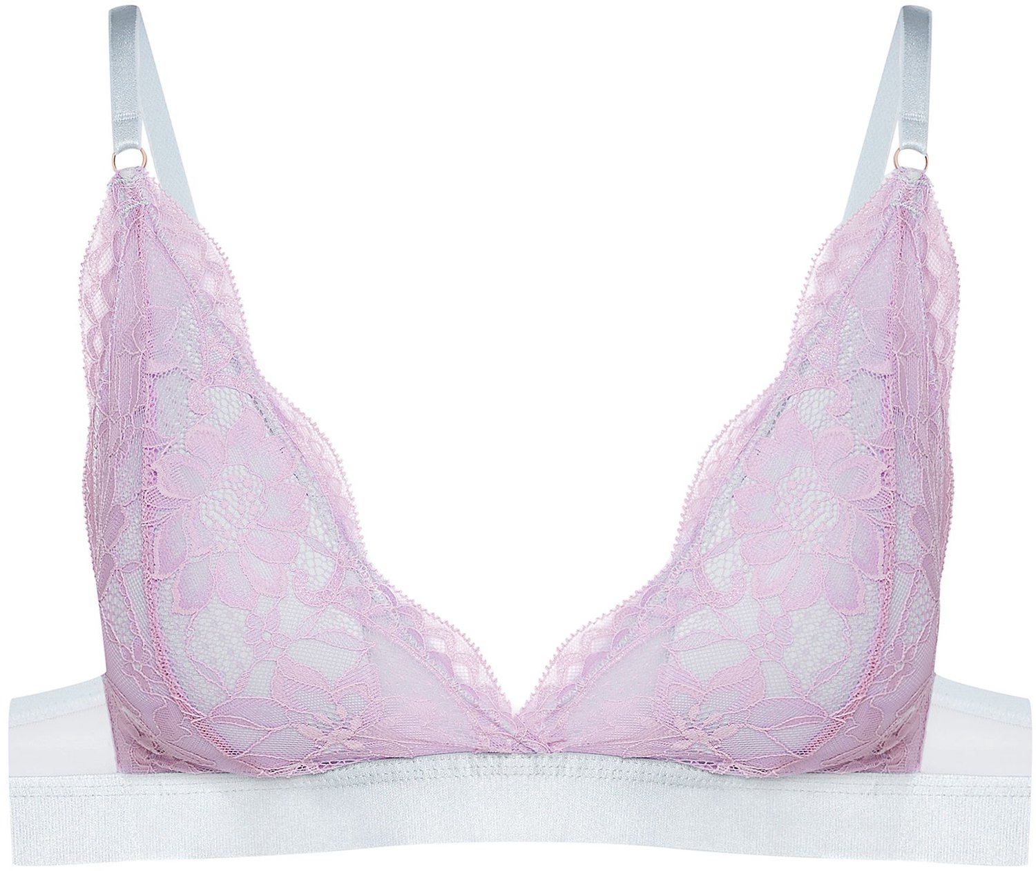 ESOTIQ Samara Bloovii - Voorgevormde bralette - Lichtblauw en roze - Bloemenkant Lichtblauw;Roze
