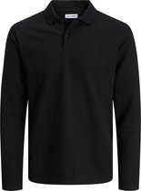 JACK & JONES Austin polo long sleeve regular fit - heren polo - zwart (black)