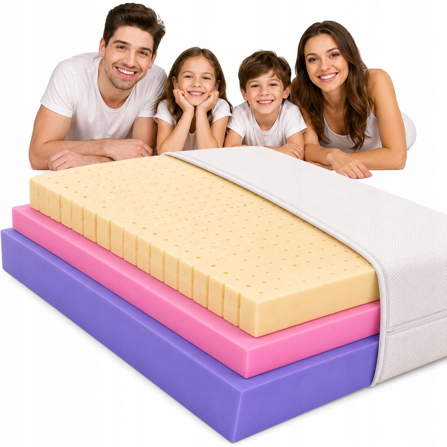MATERACE Z GÓR HARD LUX II Matras 120x180cm - HR Schuim & Latex, Hardheid H4/H5