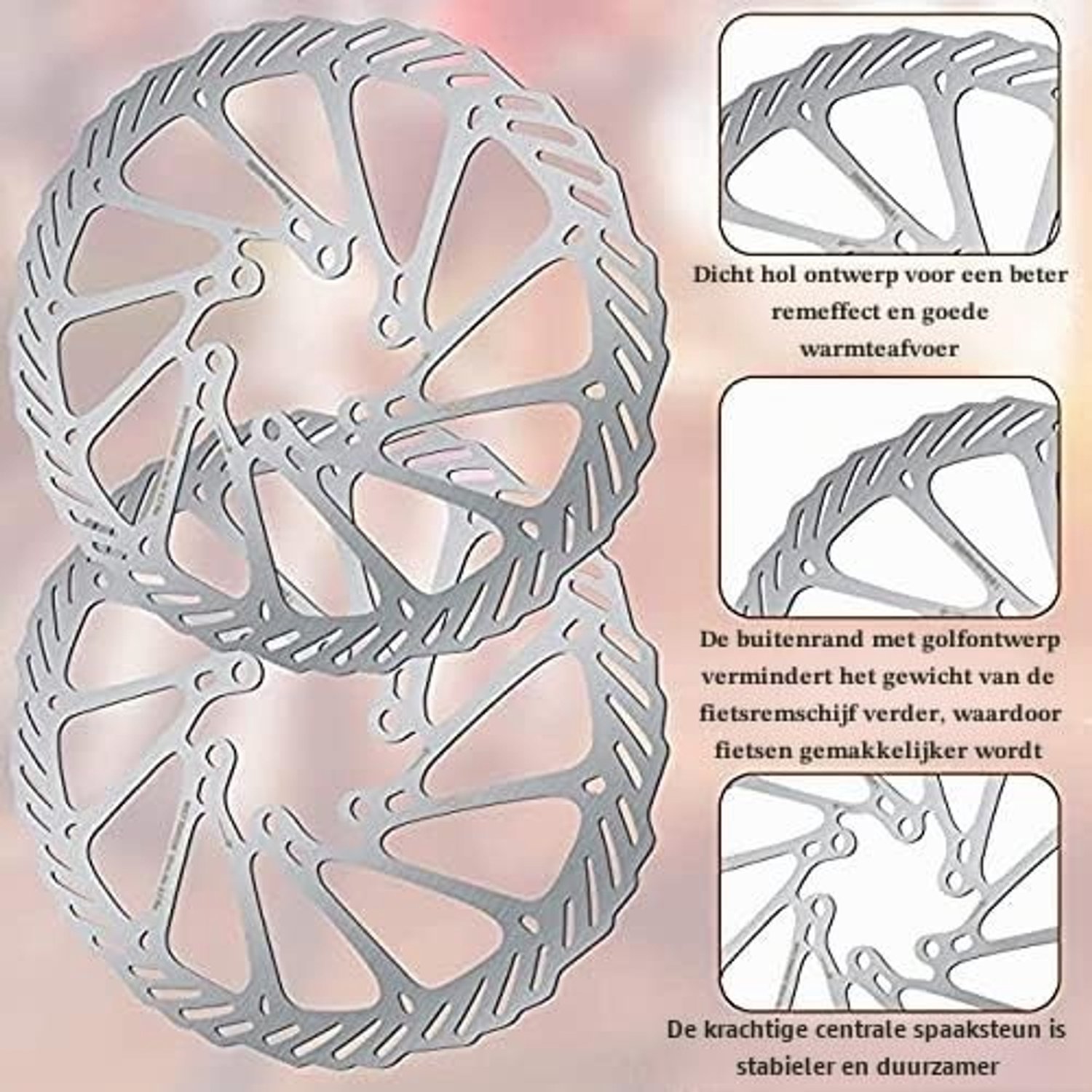 160mm Fietsschijfremrotors met 12 RVS Bouten voor Racefietsen en Mountainbikes Duurzame Remschijven en Accessoires