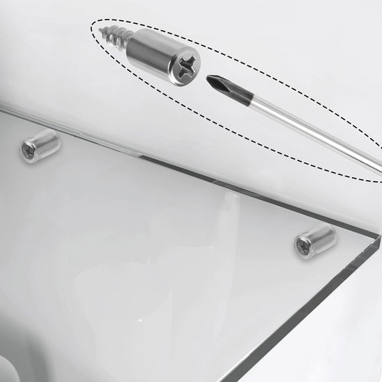Set van 60 Planksteunen met een Diameter van 0,8 cm en Zelftappende Schroeven voor Kasten en Boekenkasten, Transparante Antislip Covers voor Meubels — afbeelding 2