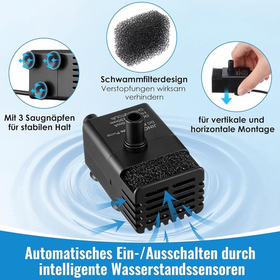 Mini automatische onderwaterpomp met water sensor, 2.5m slang en terugslagklep, 280 L/h voor airconditioning, ontvochtiger en keldergebruik van Merkloos — afbeelding 3