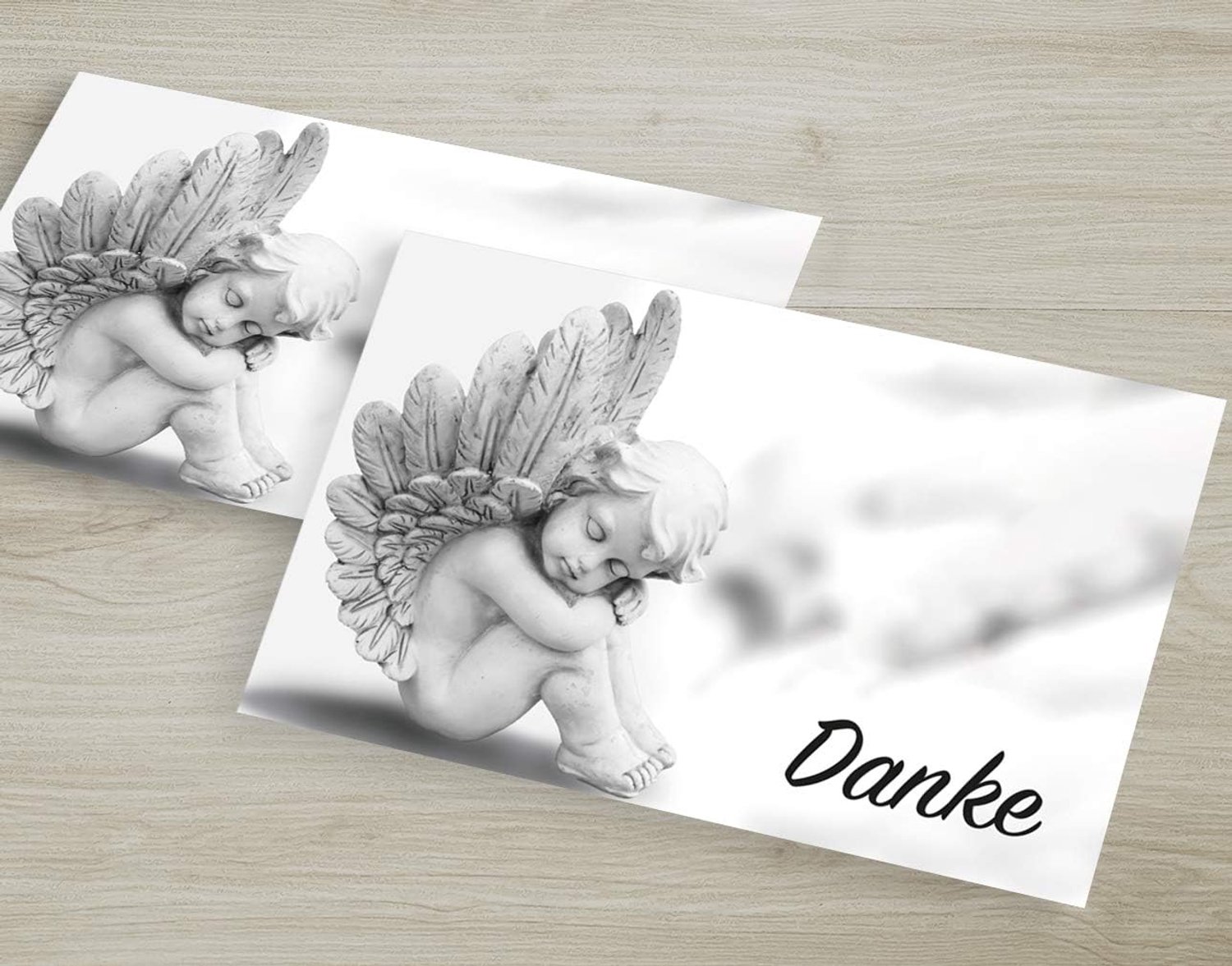 Bedankkaarten premium - 30 kaarten met enveloppen - Thema: Engel - Perfect voor rouw en condoleance - ShopVlot
