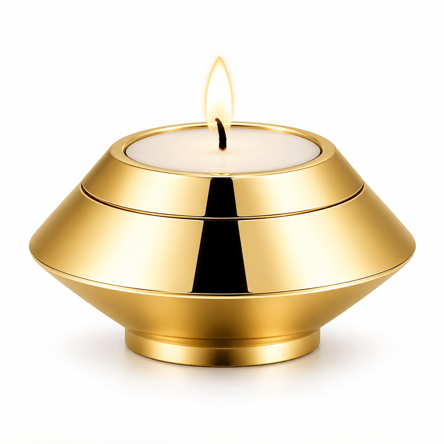 Mini urn - Waxinelichthouder - goud kleurig - Met waxinelichtje - Kaars