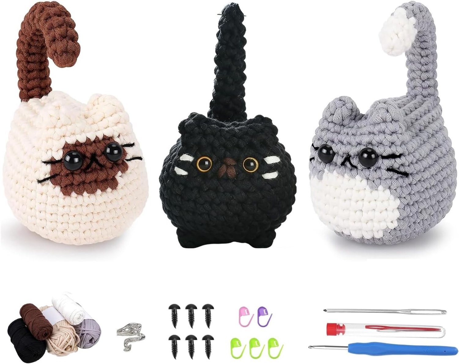 Complete Haakset voor Beginners - Inclusief Haaknaalden en Benodigdheden voor het Maken van Schattige Dieren, Perfect voor Creatieve Ontspanning en Unieke Cadeaus