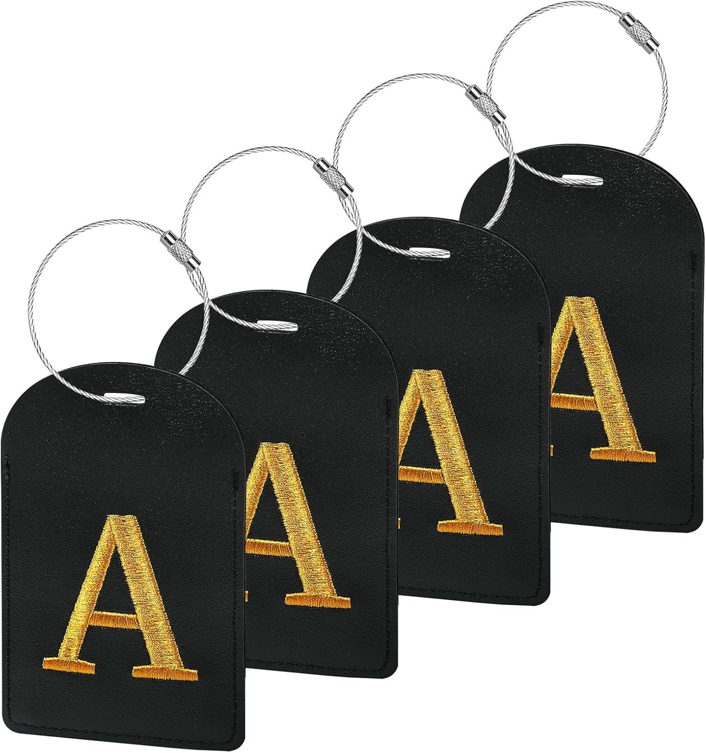 Gloppie 4 Pack Personalized First Luggage Tags for Suitcases, TSA Approved Letter Luggage Tag with Privacy Cover - ShopVlot
