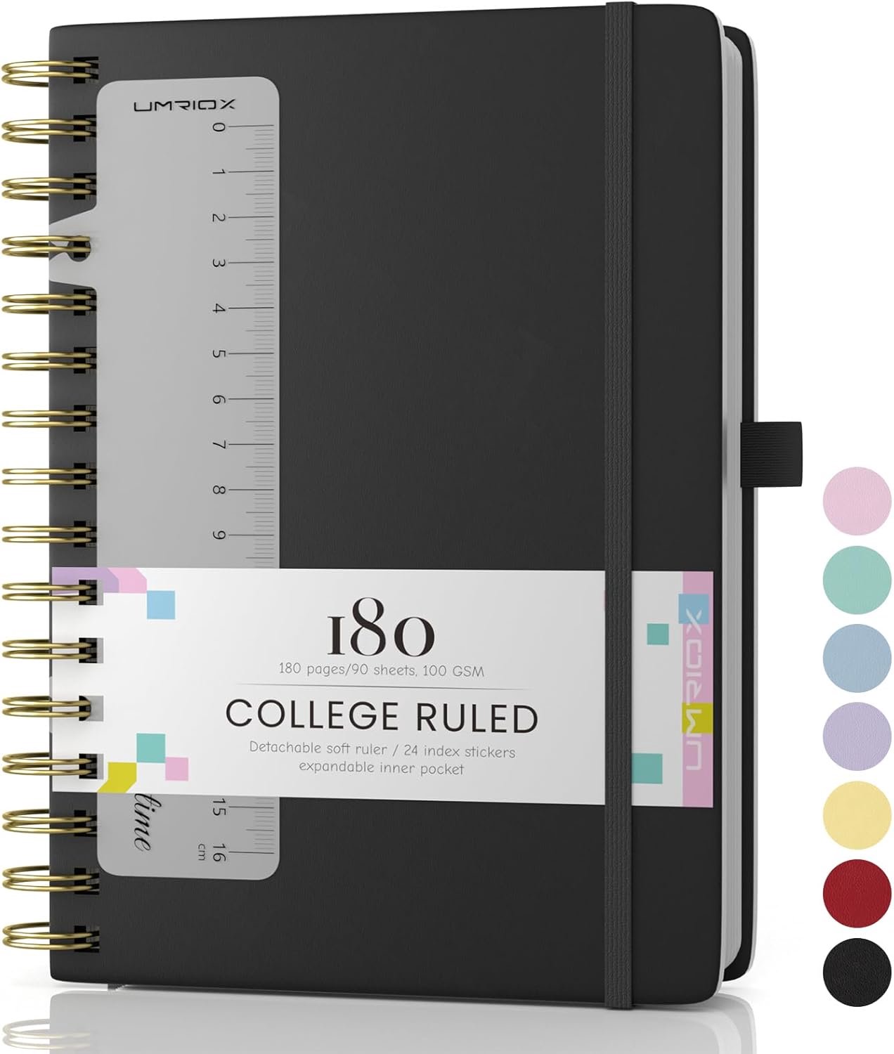 SnelShoppen - A5 Spiral Notebook, Hardcover Lined Notebook, 180 Pagina's, 100gsm Dikte, College Ruled Notitieboek voor School, Kantoor, 14.5 x 21 cm,