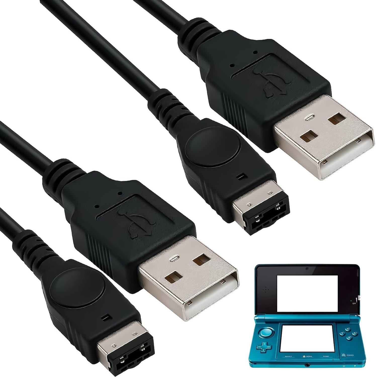 2pcs Charging Cable Compatible with DS 1.2m Power Cable, Replacement Charging Cable with Quick Charge Function, Durable - ShopVlot