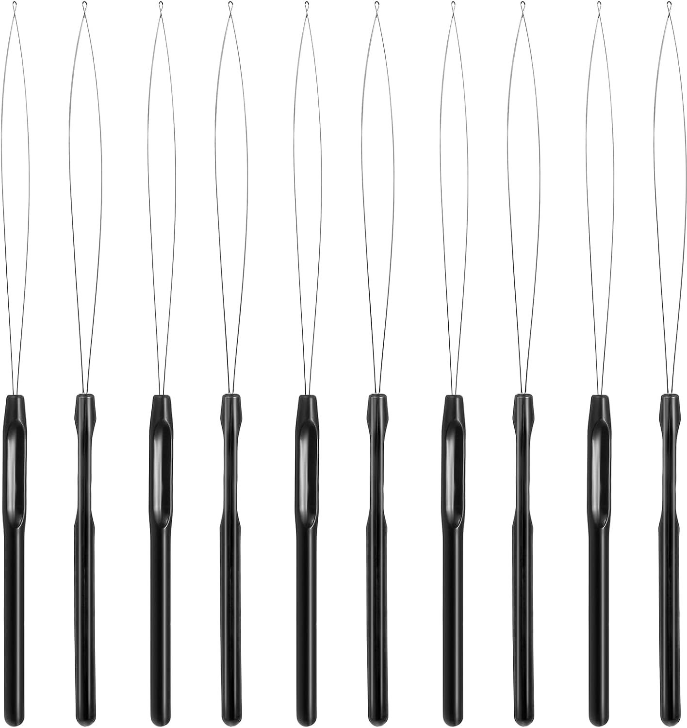 Dailygoods- Baardkralen 10 Stuks - Zwart Kunststof/Roestvrij Staal - Haarverlenging Accessoires - Inrijghulp - Gereedschap - 20,3 cm - Haarextensie