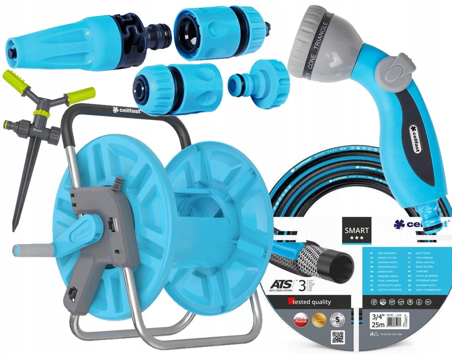 Compleet Tuinslang Set 25m met Spuitpistool en Trolley
