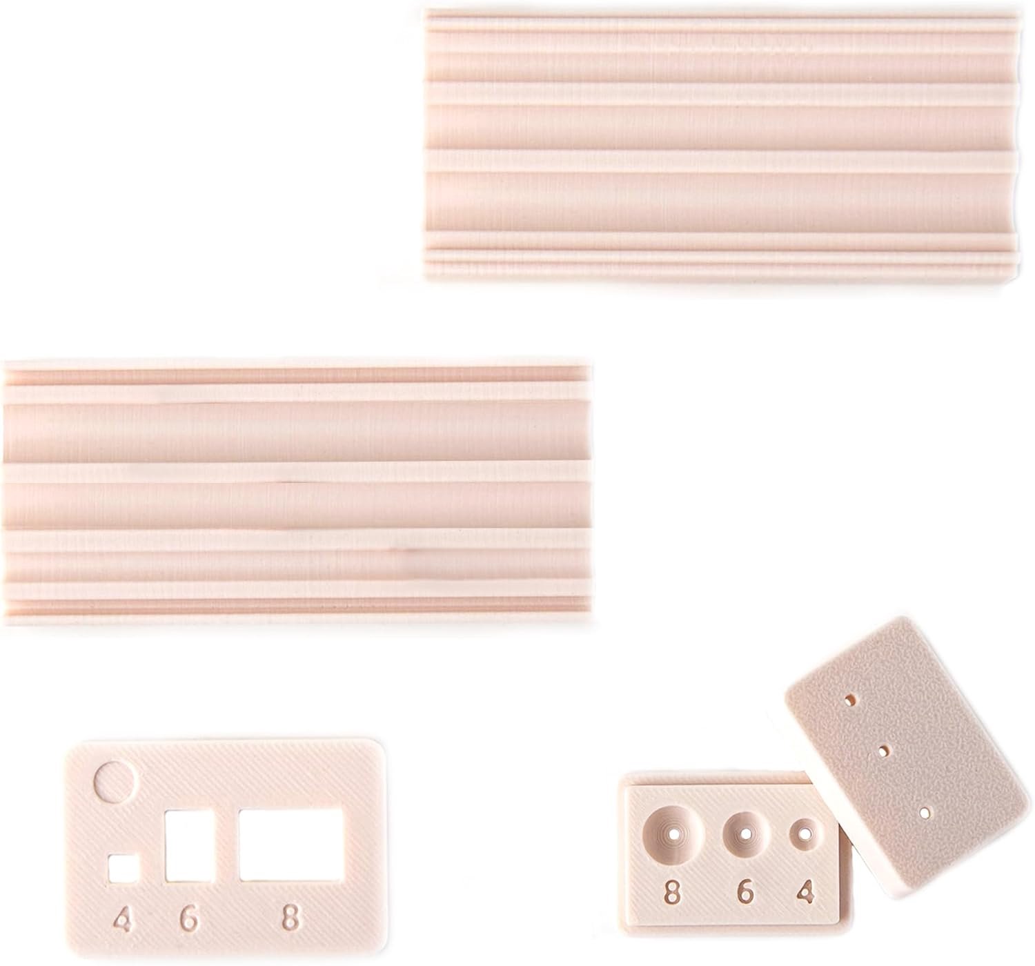 Dailygoods- Boorgereedschap 2 Stuks - Rolvorm/Stansvorm - Voor Kleikralen - Maten 4 mm/6 mm/8 mm - Roze - PLA Materiaal - Kralenboor